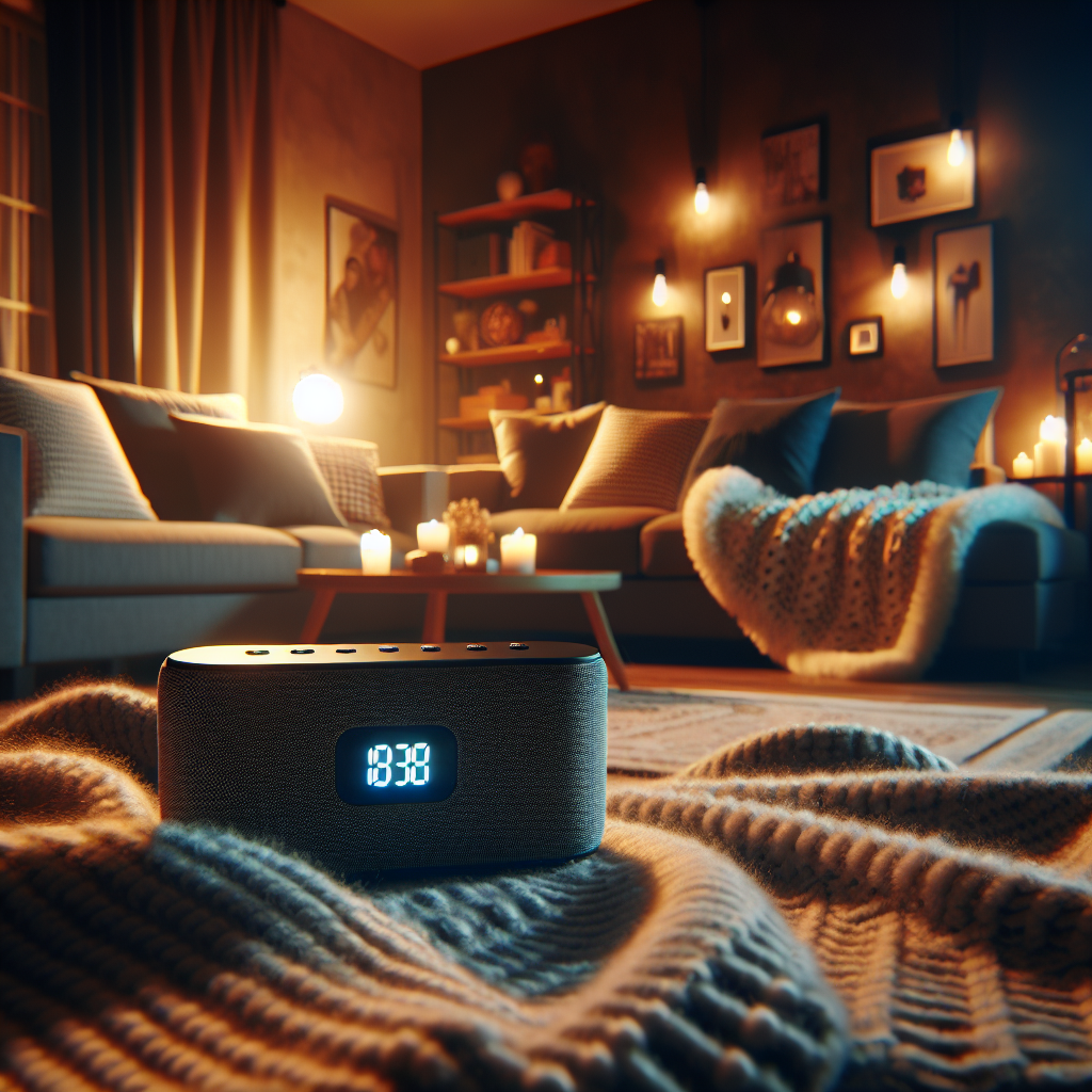My Cozy Home Cinema Experience with Bluetooth Speaker and LED Clock